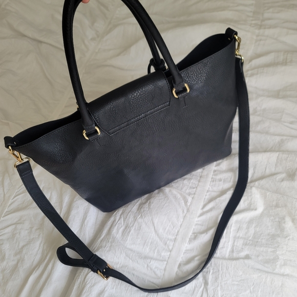 Like New Charming Charlie Black Shoulder Hand Bag Purse Boho Style Cute Shape - Picture 4 of 7